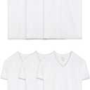 Fruit of the Loom Men's V-Neck Undershirts, Moisture Wicking & Tag Free, Tall Sizes (XX-Large, White - 6 Pack)