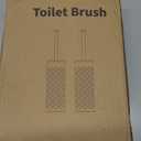 Toilet Bowl Brush and Holder Set 2 Pack with 4 Extra Brush Heads | Extra Long Handle with Splash Guard Cover, Tool-Free Installation, Bathroom Space-Saving, Cleaner Sets for Apartments, RV (Black)