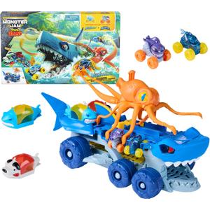Monster Jam Mini Jams Megalodon Squid Takedown Monster Trucks Playset, One Size