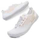 ITLXJR Water Shoes for Men and Women, Barefoot Aqua Socks, Wide Fit Beach Swimming Pool Shoes, Anti-Slip Outdoor Walking Hiking Kayaking Diving Surfing (Beige, Adult, Men, 8.5, Numeric, US Footwear Size System, Medium)