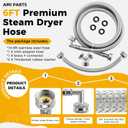 Steam Dryer Hose Installation Kit 6FT by AMI PARTS-Include 6 Ft 90 Degree Elbow Stainless Steel Hose-Fit for All Steam Dryers-1ft Inlet Adapter And Y Connector-Burst Proof Steam Dryer Water Line