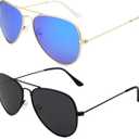 livho Sunglasses for Men Women Aviator Polarized Metal Mirror UV 400 Lens Protection