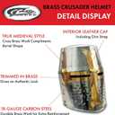 Szco Supplies 14'' Decorative Barrel Brass Helm Crusader Helmet (910902), One Size