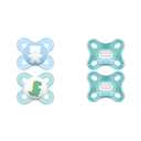MAM Original & Comfort Silicone Baby Pacifiers, Sterilizer Case, Breastfed Nipple, 0-3 Months, 2 & 2 Count
