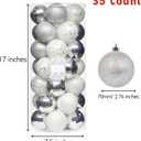 Every Day is Christmas Ornaments, Shatterproof Christmas Tree Ornament Set, Christmas Balls Decoration 35 Count (2.75"/70mm, White Silver)