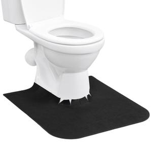 Upgrade Round Commode Potty Training Mats for Boys, Potty Training Toilet Rugs, Toilet Rugs u Shaped Washable,Toilet mats for Bathroom(4 Pack, Black)