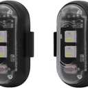 4PCS Wireless LED Strobe Lights with Remote Control, 8 Colors USB Charing Waterproof Anti-Collision Led Emergency Warning Lights for Car Motorcycle Drone Aircraft Bike, Black