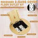 1 Pcs Recessed Floor Outlet 4. 72" x 4. 72" x 3. 94" 2-Gang with 4. 8a USB Chargers 20 Amp Floor Receptacles Round Hidden Outlet Kit Electrical Waterproof Box, Etl Listed (Brushed Gold)