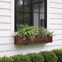 Novabright 24 Inch Wood Window Planter Box with L-Bracket,Wood Color, 3.6 x 6.5 x 5.3 inches