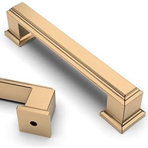 Asidrama 10 Pack 3.75 Inch(96mm) Champagne Bronze Kitchen Cabinet Handles,Brushed Brass Cabinet Pulls Kitchen Cabinet Hardware for Cupboard Gold Drawer Pulls
