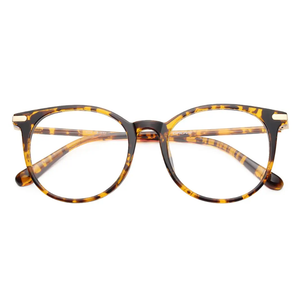 Gaoye Blue Light Blocking Glasses, Retro Round Eyewear Frame Anti Eyestrain Computer Glasses for Women Men (Tea Leopard/Transparent Lens)