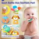 AZEN 16 Pack Baby Rattles Teething Toys 3-6 Months, Baby Toys 0-6 Months, Newborn Infant Toys 6-12 Months, Essentials Must Haves Wrist Socks Toddler Stocking Stuffers Christmas Gifts