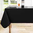 homing Square Vinyl Tablecloth, Waterproof Spillproof Plastic Flannel Backed Table Cloth, Wipe Clean Table Cover for Dining, Buffet Parties and Camping (Black, 54" x 54")