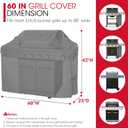 Unicook Gas Grill Cover for Outdoor Grill, 60 Inch BBQ Cover, Heavy Duty Waterproof, Fade Resistant Barbecue Protector Compatible with Weber Char-Broil Nexgrill BBQs up to 58" Wide, Gray