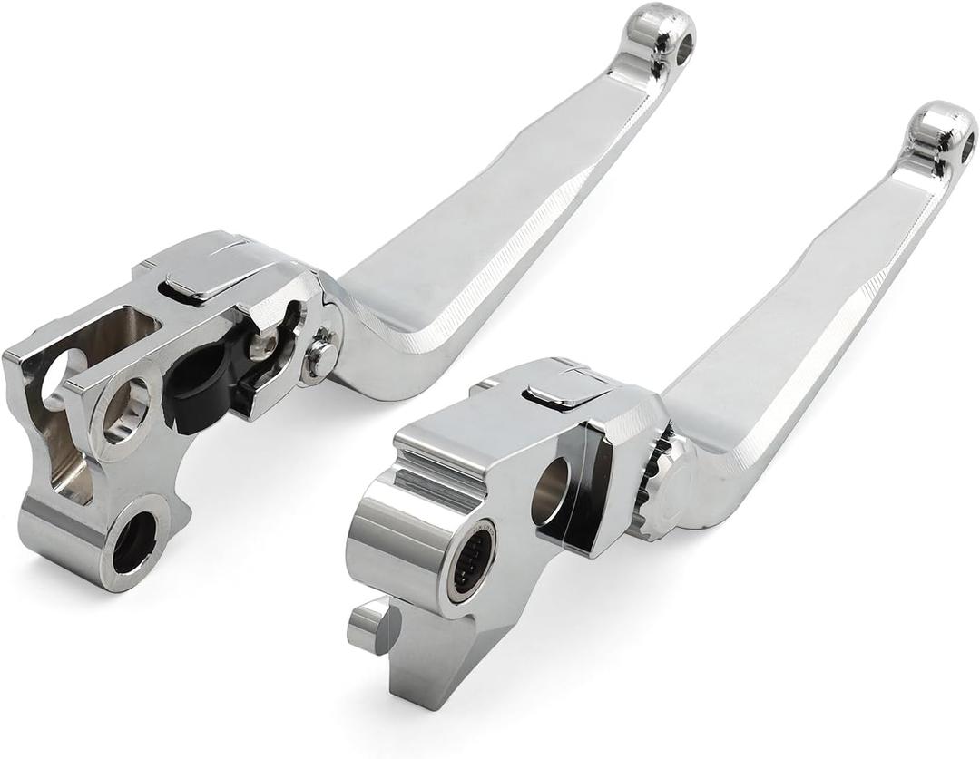 Motorcycle Levers Brake Clutch Handle Lever Adjustable Fit for Harley 1996-2007 Touring Road King Electra Glide Road Glide Street Glide 96-03 Sportster XL 96-17 Dyna Softail (Short, Chrome)