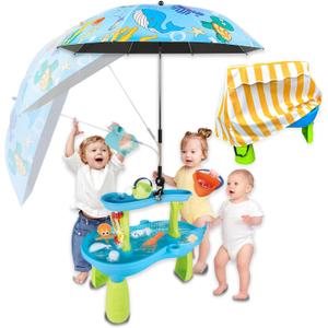 Water Table Cover and Water Table Umbrella for Water Table, Water Table Accessories for Water Table for Toddlers 1-3 Include a Umbrella For Water Table and a Water Table Cover