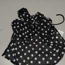 MakeMeChic Women's Sexy Halter Going Out Tops Y2k Polka Dots Tank Top with Scarf Clubwear Black and White Medium
