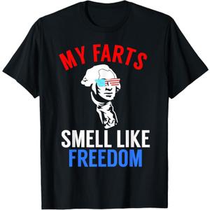 Funny July 4th Tshirt Party - Funny George Washington Tee T-Shirt Blue S