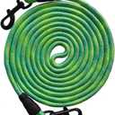 BTINESFUL 8ft 12ft 20ft 30ft 50ft 75ft Dog Tie Out Long Tether Rope Dog Lead, Outdoor Yard Leash, Large Medium Dogs Training, Playing, Camping, Backyard (Green, 50 Foot)