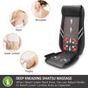 Snailax Back Massager with Heat,Shiatsu Massage Seat Cushion,8 Flexible Nodes for Full Back Massage Chair Pad,Chair Massager for Office,Gifts