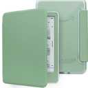 Case for 6" Kindle 11th Generation 2024/2022 Release, Light PU Leather Cover and Transparent Hard Back Shell, with Auto Sleep/Wake, Matcha Green