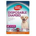 Simple Solution Disposable Female Dog Diapers, Absorbent Leak Proof Protection for Incontinence, Puppy Training, Heat Cycle, Travel, and Housebreaking, Large/XL Dogs, 18–27 Inch Waist, 12 Count