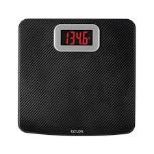 Taylor Digital Scales, 400 LB Capacity, Carbon Fiber Anti-slip Mat, 11.8 x 11.8 Inches, Black