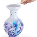wowsome Led 3D Puzzle Vase for Adults Puzzle Planter Pot for Women,3D Art Jar Puzzles for House Flowers Arrangements and Home Decoration (Roses and Butterflies)
