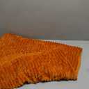 DISSA Fleece Blanket Throw Size – 51x63, Orange – Soft, Plush, Fluffy, Fuzzy, Warm, Cozy – Perfect Throw for Couch, Bed, Sofa - with Pompom Fringe - Flannel Blanket Throw Blanket