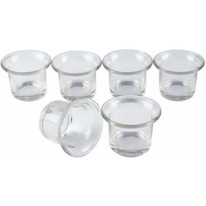 Clear Chunky Glass Lip Votive Candle Holders Tealight Votive Cups for Wedding Proposal, Spa, Aromatherapy, Meditation, 6 Counts by Shxstore, 2.5"L x 2.5"W x 1.77"H