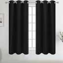 Diraysid Black Grommet Blackout Curtains for Bedroom Thermal Insulated Room Darkening Curtains Drapes, 42 x 72 inch, 2 Panels