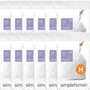 simplehuman Code H 240 Count, Genuine Custom Fit Liners, Drawstring Trash Bags in Dispenser Packs, 30-35 Liter/8-9 Gallon (20 Count (Pack of 12))