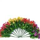 Artificial Fake Plants Flowers for Outdoor Outside Spring Summer Decoration, 12 Bundles Faux Silk Colorful Mix Daisy UV Sun Resistant Realistic for Porch Patio Home Planter Window Box Yard(Purple Pink