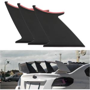 KUAFU 3PCS Spoiler Wing Stabilizer Compatible with 2015-2021 Subaru Impreza WRX STI Sedan Rear Trunk Boot Lip Spoiler Wing Stiffi Support Black