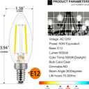 Energetic 6 Pack Dusk to Dawn LED Outdoor Light Bulb, 60 Watt Equivalent(5W), 500LM, Daylight 5000K, E12 Base, Automatic On/Off Sensor Edison Filament Candelabra Bulbs for Garage, Photocell Sensor ETL
