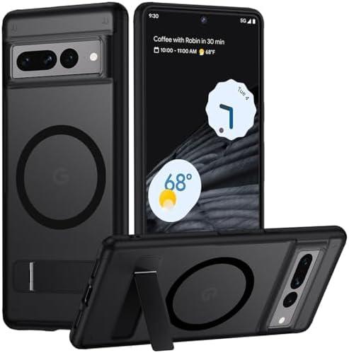 TIANNIUKE Magnetic Case for Google Pixel 7 Pro, Built-in Kickstand Compatible with MagSafe,Slim Fit Shockproof Protective Phone Case for Pixel 7 Pro Case,Black