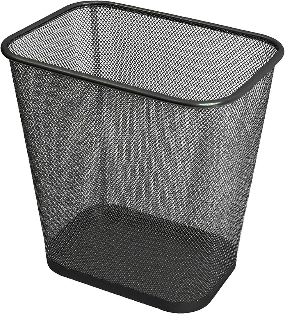 Ybmhome Steel Mesh Rectangular Open Top Waste Basket Bin Trash Can for Office Home 8x12x12 Inches 1103s (1, Black)