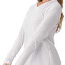 Women's Standard V-Neck UPF 50+ Long Sleeve Swim Rash Guard Shirt Quick Dry Lightweight Moisture Wicking (White, XL)