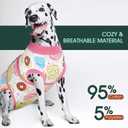 Kuoser Dog Surgery Recovery Suit, Soft Breathable Dog Recovery Suit for Female Spay Male Nueuter, Anti Licking Puppy Onesie Pet Surgical Suit for Dogs Abdominal Wounds Skin Disease, Donut M