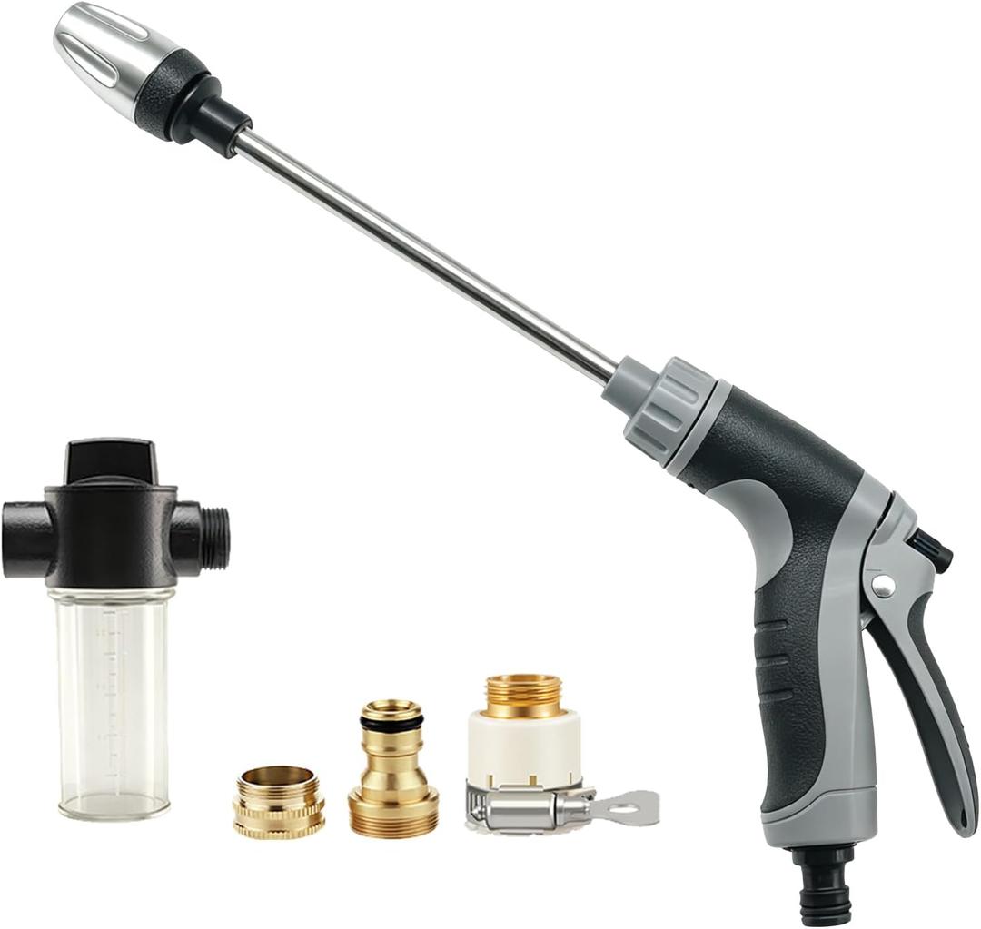 Aquoxis Pressure Washer Gun, High Pressure Hose Nozzle, 3 Spray Modes Handheld Pressure Washer Nozzle for 3/4" Garden Hose, Watering Sprayer for Cleaning Yard Patio Car Pets