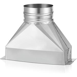 Pasimy 4'' Dia x 3-1/4 x 10'' L Rectangular to Round Duct Galvanized Steel Transition for Connecting Duct Fittings