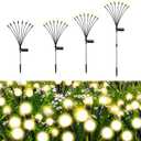 Firefly Lights Solar Outdoor, 8 Modes 800mAh Swaying Solar Firefly Garden Lights Outdoor Waterproof for Outside Yard Patio Plant Porch Pathway Christmas Garden Decor Warm White(4 Pack)