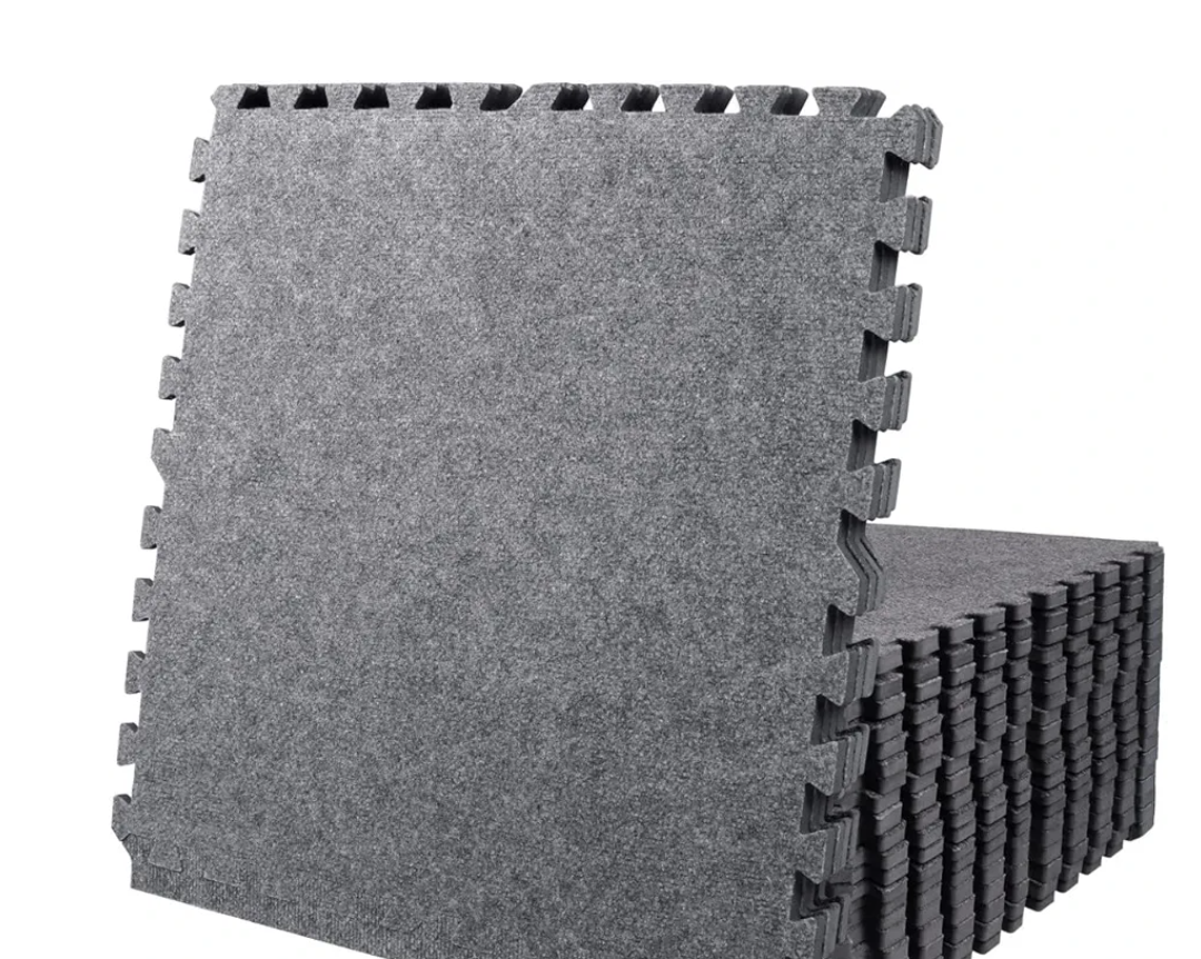 TONOR Drum Mat Set, 16 PCS, each 11.8'' x 11.8'' x 0.35'', Floor Drum Mat with Non-slip Bottom, Thick Sound Absorbing Floor Mat for Electric Drum Set, Soundproof Carpet with Bass Drum Anchor, Medium
