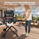 Grill Stand for Ninja, Heavy-Duty Foldable Outdoor Grill Table Compatible with Ninja Woodfire Grills, Pizza Ovens & Blackstone 19/22 Inch Griddles