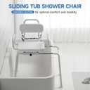 Loyoda Sliding Shower Chair with Swivel Seat for Bathtub, Ideal for Seniors | Slide Bathtub Transfer, Aluminum Alloy Frame, with Security Belt, 360 Rotation, 350 lb Capacity