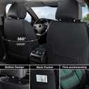 Coverado Seat Covers Full Set, Car Seat Covers Front Seat and Back Seat, Breathable Fabric&Leather Car Seat Protectors, Universal Seat Covers for Cars, Compatible with Most Cars (Green, FullSet)