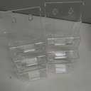 MaxGear Acrylic Brochure Holder, 4 Inch Wide 3 Tier Literature Display Stand, Clear Premium Acrylic Pamphlet Holder, Multi Pocket Wall Mount or Countertop Organizer, Office or Home Use, 2 Pack