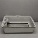 Extra Large Stainless Steel Litter Box with Lid, High Sides Enclosed Cat Litter Box for Big Cats & High Peeing, Anti-Leak & Odor Control Metal Litter Pan, Easy Clean Non-Stick Kitty Litter Box (6"Deep Light Grey (1 Pack))