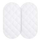 Yoofoss Waterproof Bassinet Mattress Pad Cover 2 Pack Fit for Hourglass/Oval Bassinet Mattress, Baby Bassinet Mattress Protector for Boys and Girls 32X16in White