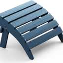 SERWALL Folding Adirondack Footrest Without Assembly, All Weather Use Adirondack Footstool, Blue (1 pc)